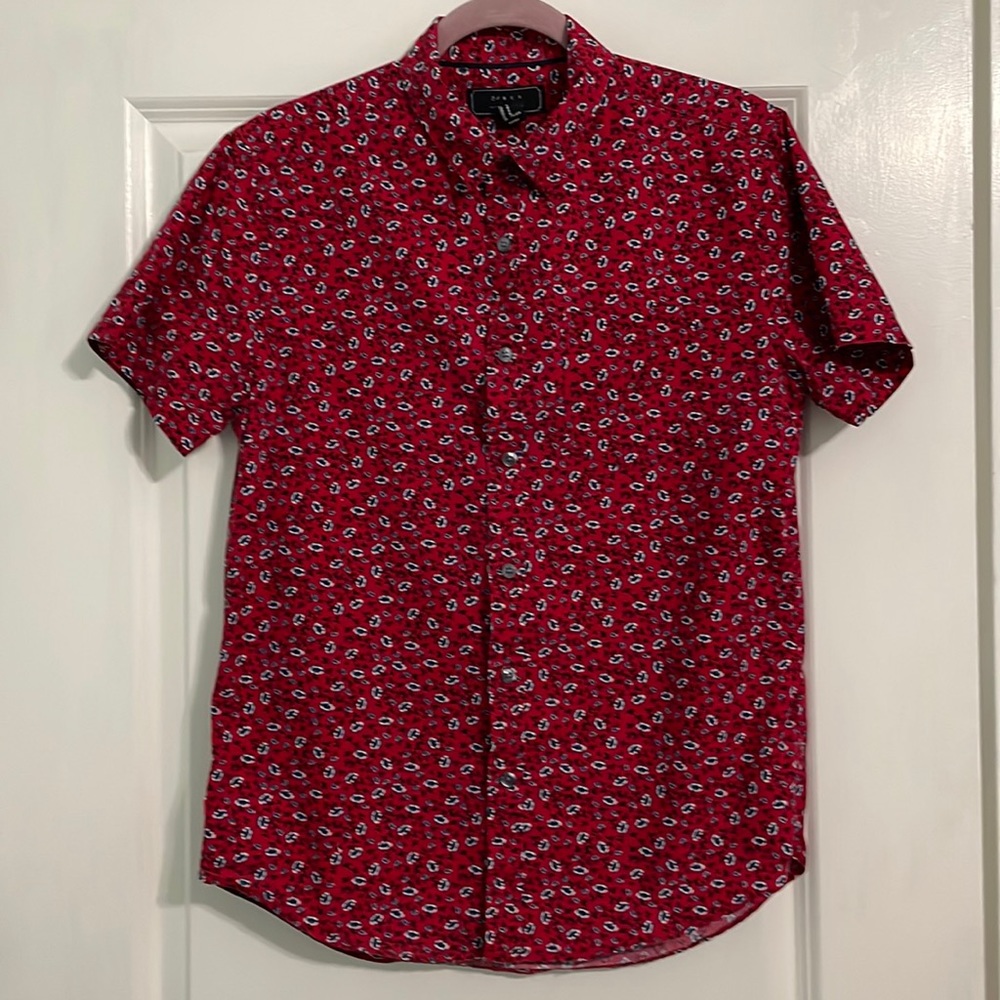21 men mens red pattern shirt